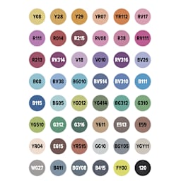 artPOP! Chisel and Fine Dual Tip Alcohol Art Marker Set - Set of 49, Assorted, color-codes on caps