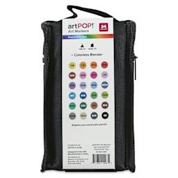 artPOP! Chisel and Fine Dual Tip Alcohol Art Marker Set - Set of 25, Assorted, back of packaging