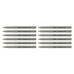 Liqui-Mark Permanent Markers- Pkg of 12, Yellow, Extra Fine Tip with caps off