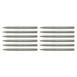 Liqui-Mark Permanent Markers- Pkg of 12, Orange, Extra Fine Tip with caps off