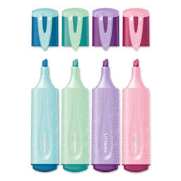 Maped Fluo Peps Highlighters - Set of 4, Pastel Glitter