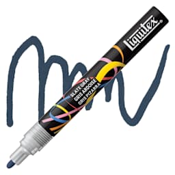 Liquitex Marker - Slate Gray, Bullet Tip, 2 mm marker with swatch