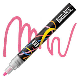 Liquitex Marker - Pink, Bullet Tip, 2 mm marker with swatch