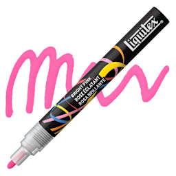 Liquitex Marker - Bright Pink, Bullet Tip, 2 mm marker with swatch