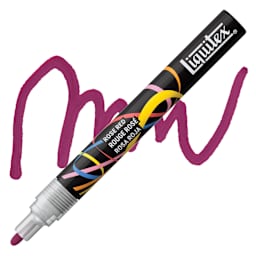 Liquitex Marker - Rose Red, Bullet Tip, 2 mm marker with swatch