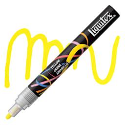 Liquitex Marker - Yellow, Bullet Tip, 2 mm marker with swatch