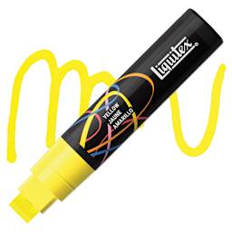 Liquitex Marker - Yellow, Chisel Tip, 15 mm marker with swatch