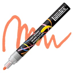 Liquitex Marker - Light Orange, Bullet Tip, 2 mm marker with swatch