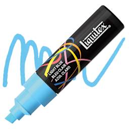 Liquitex Marker - Light Blue, Chisel Tip, 8 mm marker with swatch