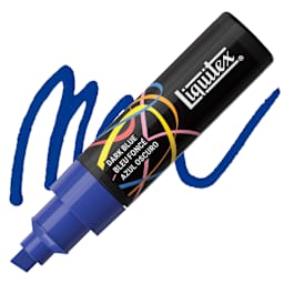 Liquitex Marker - Dark Blue, Chisel Tip, 8 mm marker with swatch