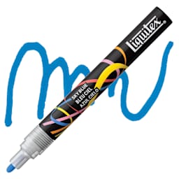 Liquitex Marker - Sky Blue, Bullet Tip, 2 mm marker with swatch