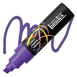 Liquitex Marker - Purple, Chisel Tip, 8 mm marker with swatch