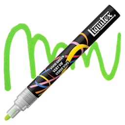 Liquitex Marker - Vivid Green, Bullet Tip, 2 mm marker with swatch