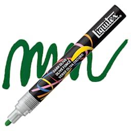 Liquitex Marker - Dark Olive, Bullet Tip, 2 mm marker with swatch