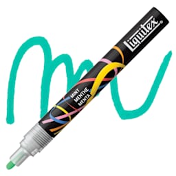 Liquitex Marker - Mint, Bullet Tip, 2 mm marker with swatch