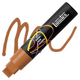 Liquitex Marker - Brown, Chisel Tip, 15 mm marker with swatch