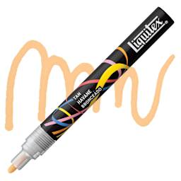 Liquitex Marker - Tan, Bullet Tip, 2 mm marker with swatch