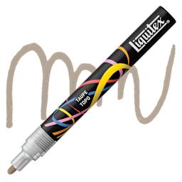 Liquitex Marker - Taupe, Bullet Tip, 2 mm marker with swatch