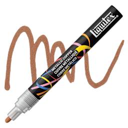 Liquitex Marker - Metallic Copper, Bullet Tip, 2 mm marker with swatch