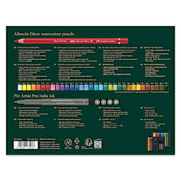 Faber-Castell Albrecht Dürer & Pitt Artist Gift Set - Set of 37, back of packaging