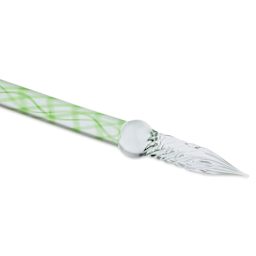 Herbin Straight Glass Dip Pen - Meadow Green, close up