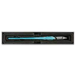 Herbin Twisted Glass Dip Pen - Azure Blue, in packaging