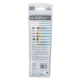 Royal & Langnickel Menta Synthetic Sable Brushes - Set of 5, Variety, back of packaging
