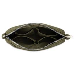Soolla Studio Pouch - Deep Forest Green, open