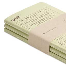 Artik Singer Sewn Notebook - Kiwi, 3-1/2" x 5-1/2", Dot Grid, Pkg of 3