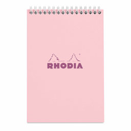 Rhodia Top Wirebound Pad - 6" x 8-1/4", Rose, Graph