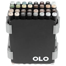 Olo Dual Tip Marker Carry Case - Set of 64, Gray Colors