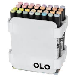 Olo Dual Tip Marker Carry Case - Set of 32, Pastel Colors