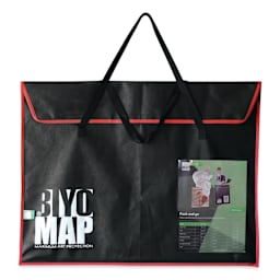 Biyomap Reusable Art Storage Bag - 23.6 x 31.5", Burgundy Red Border