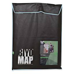 BiyoMap Reusable Art Storage Bag - 15.7" x 19.7", Light Blue Border