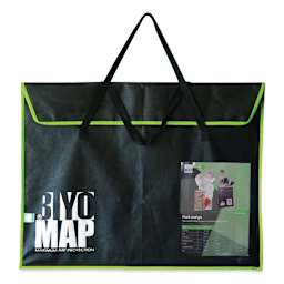 Biyomap Reusable Art Storage Bag - 27.6" x 35.4", Leaf Green Border with carrying strap