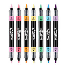 Rit FreeFlow Dual-Tip Multi-Surface Paint Marker Sets - Set of 7, Jellied Brights, out of packaging