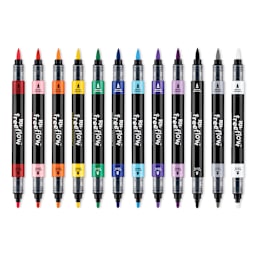 Rit FreeFlow Dual-Tip Multi-Surface Paint Marker Sets - Set of 12, Mega Mix, out of packaging