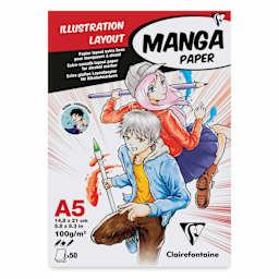 Clairefontaine Manga Illustrator Pad - A5, 50 Sheets, front cover