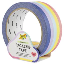Folia Packing Tape - Rainbow, 2" x 82 ft Roll angled view