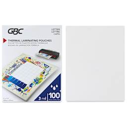 GBC Thermal Laminating Pouches - Pkg of 100, 3 ml, 9" x 11.5" contents with packaging