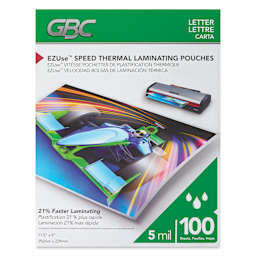 GBC EZUse Speed Thermal Laminating Pouches - Pkg of 100, 5ml front of packaging
