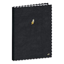 Quo Vadis Scalloped-Edge Notebook - 6" x 8-1/2", Black Feather, front