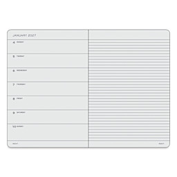 Leuchtturm1917 Weekly Planner & Notebook 2027 - 5-3/4" x 8-1/4", Black, open
