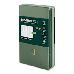 Leuchtturm1917 Quarterly Daily Planner 2027 - 3-1/2" x 6", Green, Set of 4, packaging