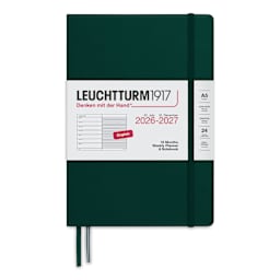 Leuchtturm1917 18-Month Weekly Planner & Notebook 2027 - 5-3/4" x 8-1/4", Forest Green
