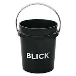 Blick Mini Bucket - Black with White Logo, 14 oz with handle above bucket