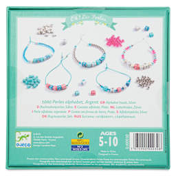 Djeco Alphabet Bead Set - Silver - back of packaging