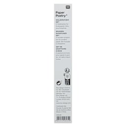 Rico Design Paper Poetry Wooden Scratchers - Pkg of 3 with Sharpener - back of packaging