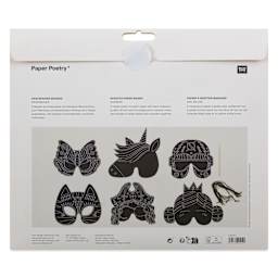 Rico Design Paper Poetry Scratch Paper Masks - Set of 6 - back of packaging