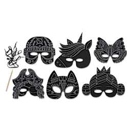 Rico Design Paper Poetry Scratch Paper Masks - Set of 6 - contents